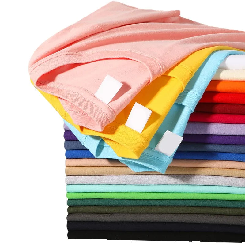 Bangladesh China Factory Price 210g Eco Friendly Cotton T Shirt Crew Neck Short Sleeve Loose Fit Unisex Solid Color Base T Shirt
