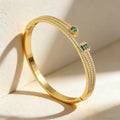 QIKU New Fashion Luxury Rhinestone Classic Design Copper Zircon Bracelet Crystal Jewelry Accessories Women Birthday Party Gift