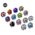 Wholesale Fashionable Square Jewel Top Body Internally Threaded G23 Titanium Prong-Set Zircon for Weddings Engagements