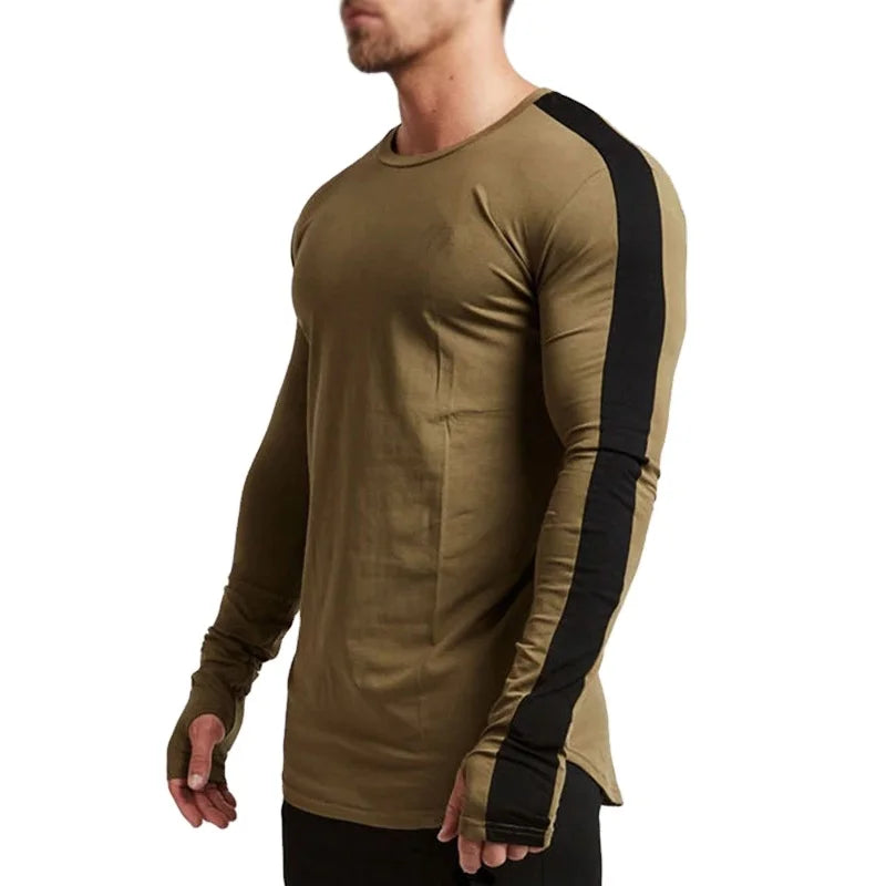 New Custom 100% Polyester T Shirt Men Quick Dry Polyester Crew Neck Long Sleeve T Shirts Men's O-neck T Shirts With Long Sleeve