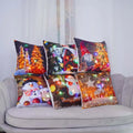 Christmas Pillow Covers With Led Lights Cartoon Printed Throw Pillow Covers Farmhouse Decor Xmas Cushion Cases