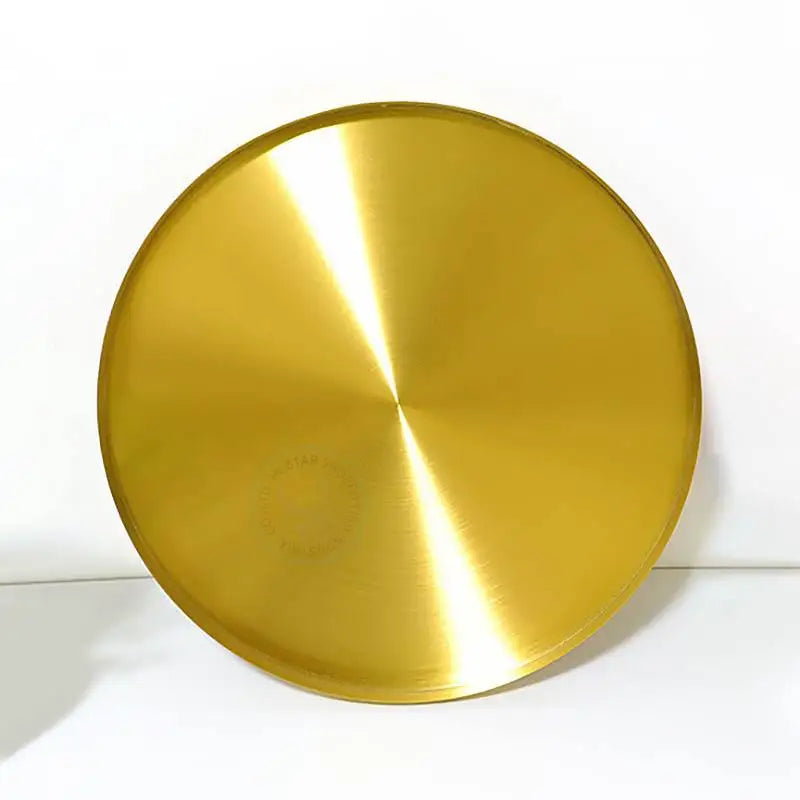 Stainless Steel Eco-Friendly 32cm Round Decorative Gold Food Contact Safe Serving Jewelry Tray