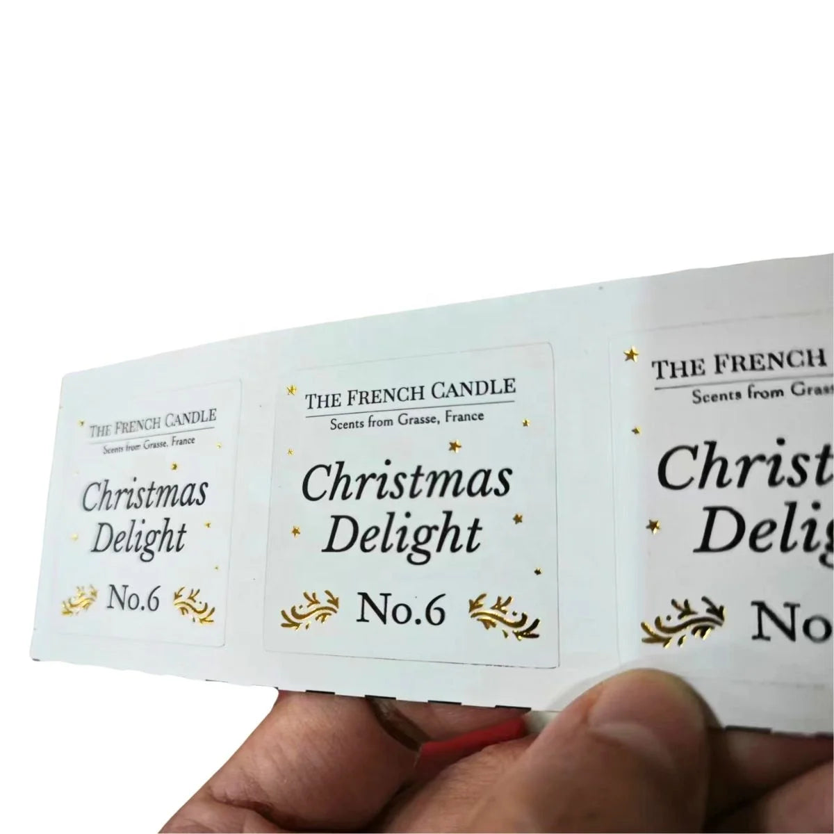 Custom Printed Waterproof logo Stickers Gold Foil Candles Label for Jars Labels with Strong Adhesive
