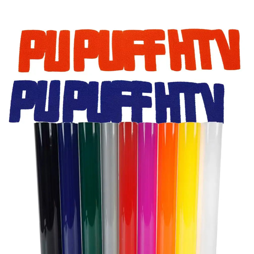 PU Fluorescent Puff HTV Heat Transfer Vinyl 3D Raised Film for Custom T Shirt Apparel Sportswear Design Renli MegaBDM