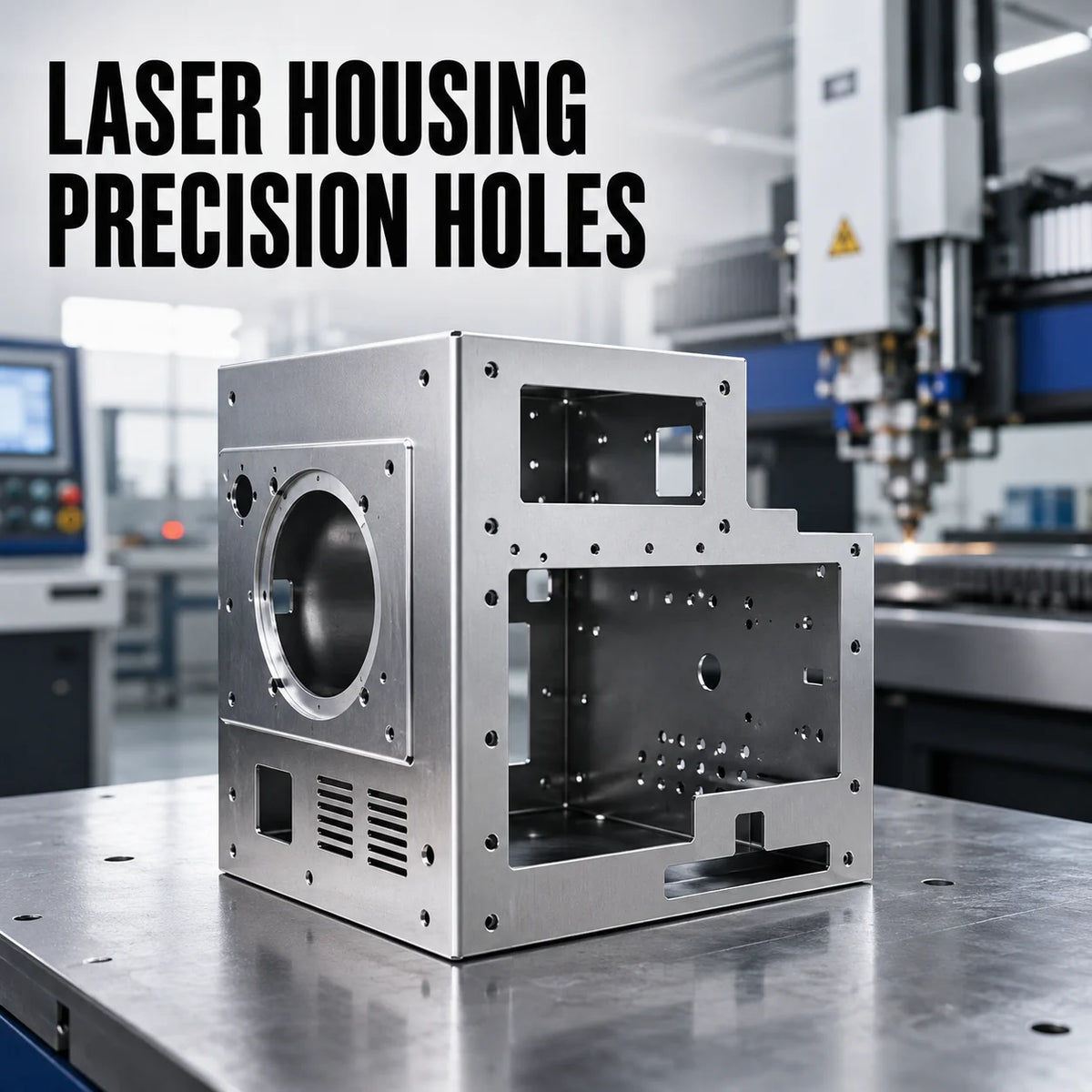 Durable Sheet Metal Laser Equipment Parts with Precision Cut Holes Custom Housing for Industrial Machines MegaBDM