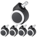Set of 5pcs 2 Inch White Modern Swivel Casters Wheels 30kg Load Capacity for School Living Room Dining Office Furniture MegaBDM