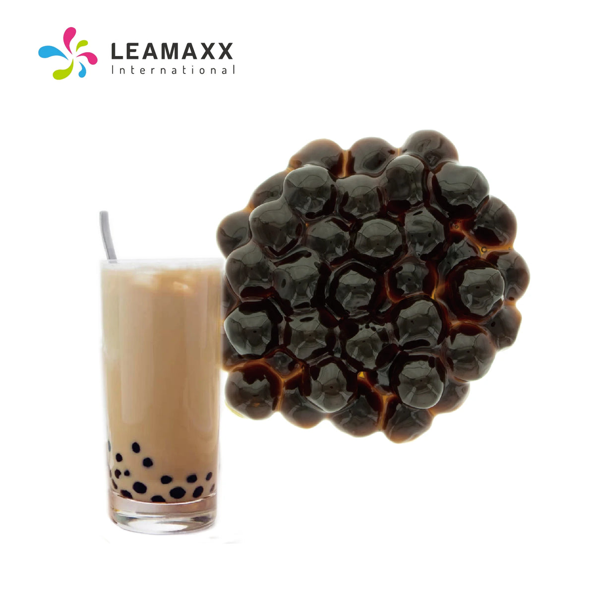 2026 Leamaxx Taiwan Big Tapioca Pearls Caramel Flavor Boba Topping 3kg Bag for Bubble Milk Tea Wholesale Supplier MegaBDM