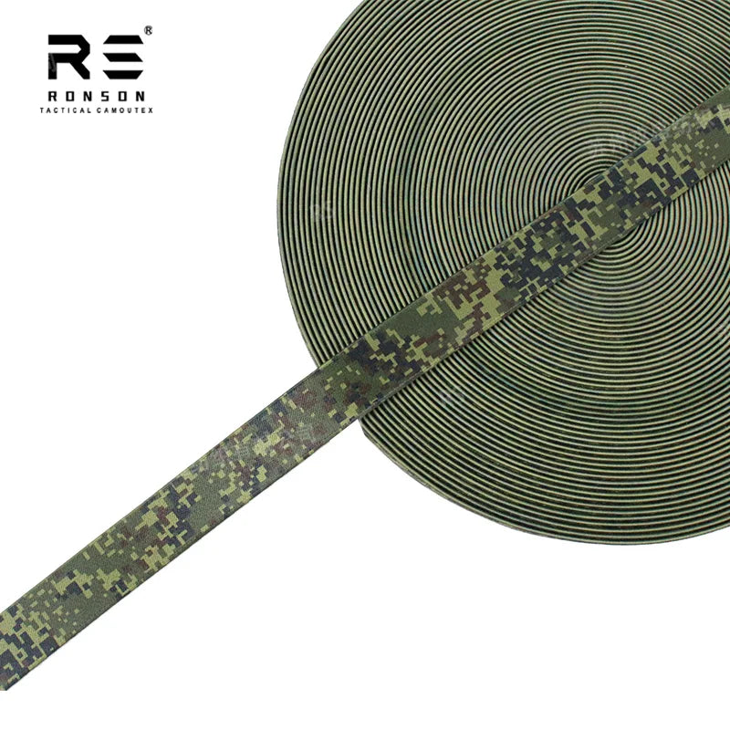 Elastic Webbing Polyester Stretch Straps EMR Digital Woodland Camouflage Printed Elastic Tapes for Tactical Bag and Backpack MegaBDM
