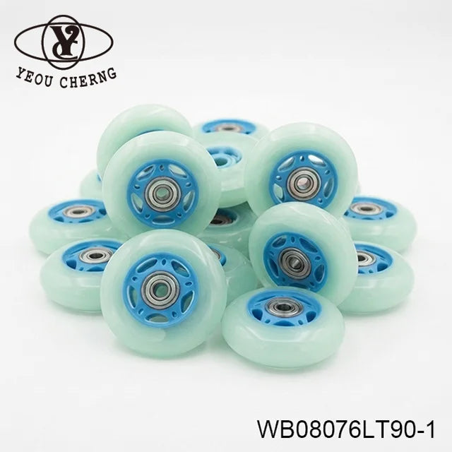 Sky Blue Color Sports Accessories 76x24mm Impact Resistant PU Wheels for Mechanical Equipment MegaBDM