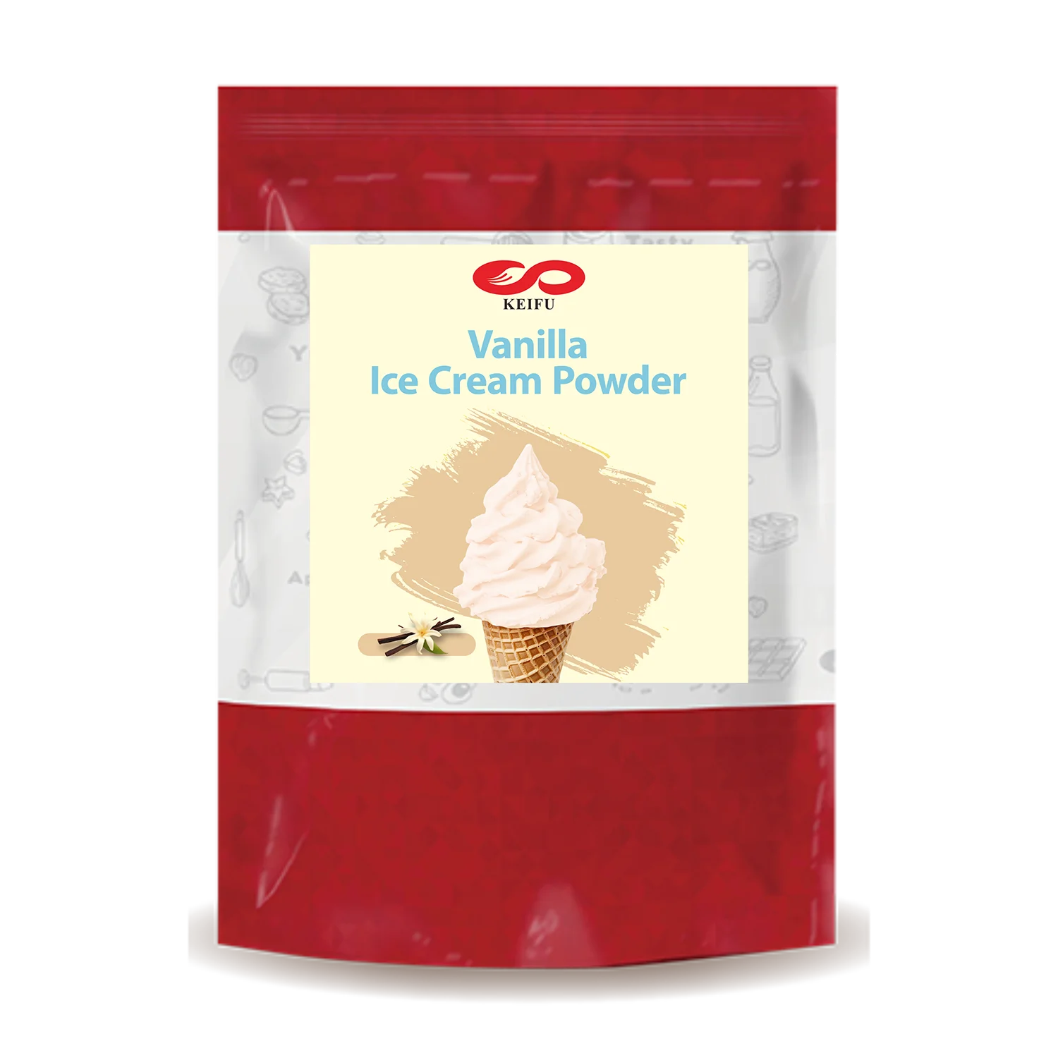 KEIFU 1kg Customized Vanilla Soft Serve Ice Cream Powder Creative Bubble Tea Ingredients HALAL/HACCP Certified 18 Months Bag