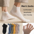 Men Summer Cotton Breathable Mesh Shallow Moth Lifting Ear Solid Color Low Cut Short Socks MegaBDM