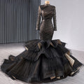 Jancember 241054 Muslim Black Long Sleeve Evening Party Gowns Dresses Mermaids MegaBDM