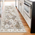 LIODUX Boho Floral Pattern Large Washable Non-Slip Thin Bohemian Area Rug for Living Room Bedroom Office (Navy 160x230cm) MegaBDM