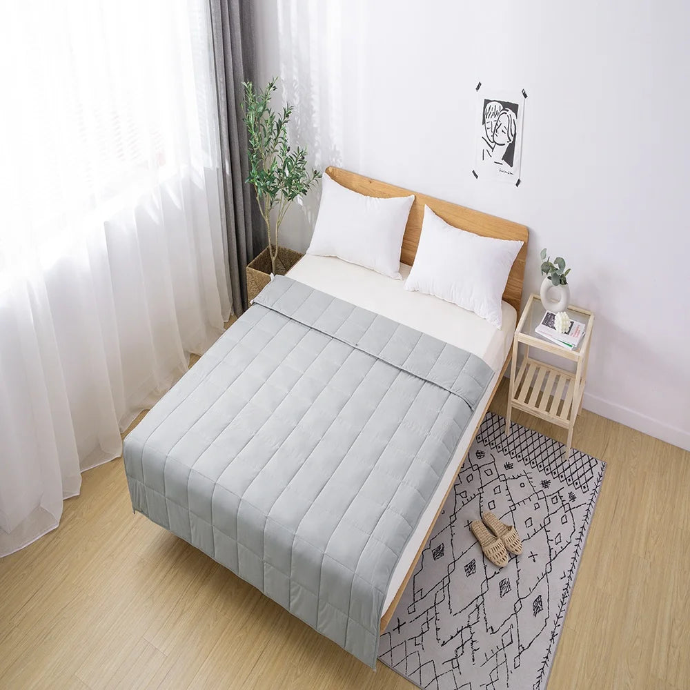 Luxury Natural Fiber Non-Toxic Glass Beads Weighted Blanket Solid Color Super Comfortable Blanket Weight