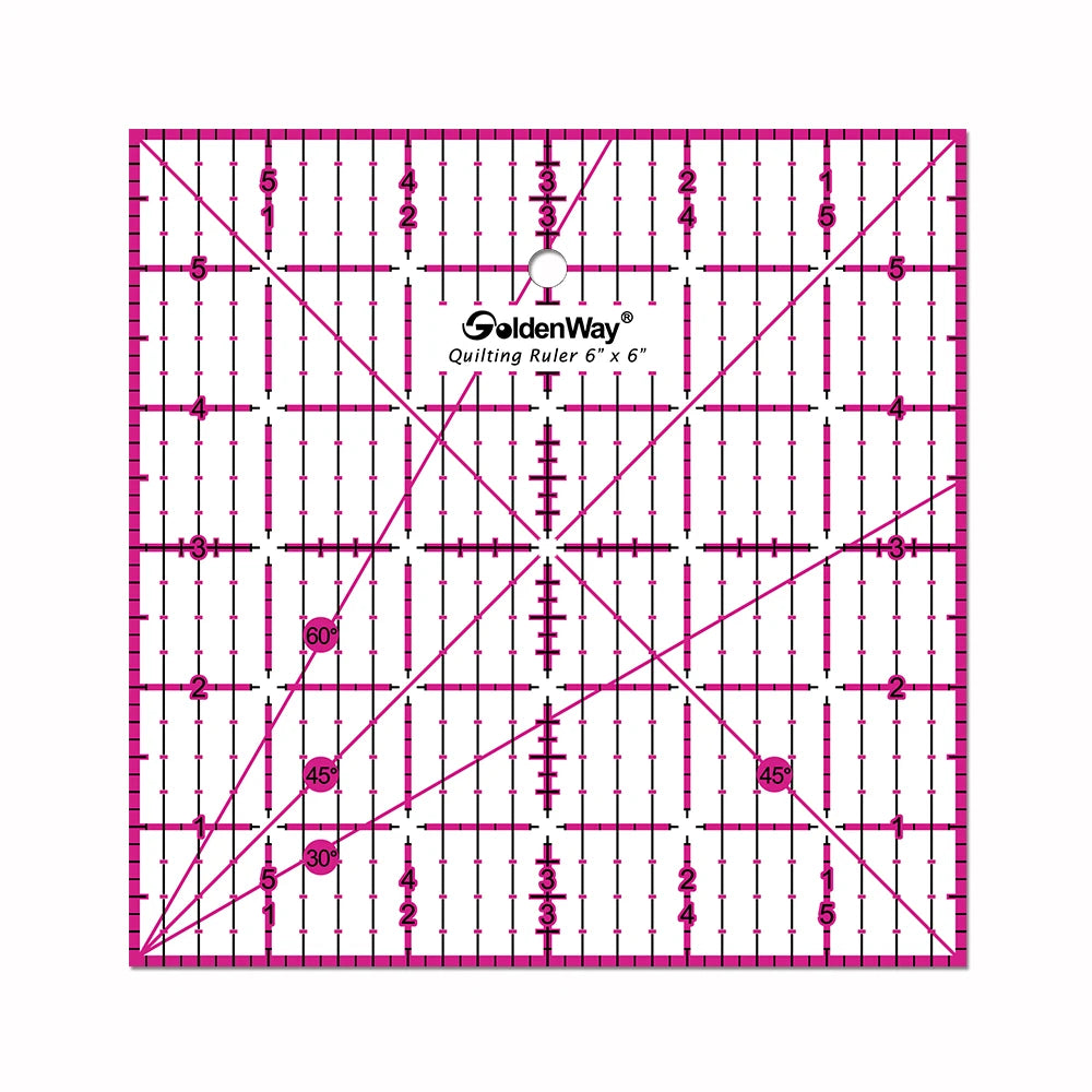 Customized Size Colorful Transparent Acrylic Centimeter/Inch Grid 30/45/60 Degree Angle Line Patchwork Quilting Sewing Supplies