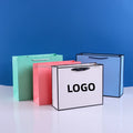 Wholesale Sustainable Ribbon Handle Gift Carrier Packaging Custom Logo Print Design Luxury Kraft Paper Shopping Bag