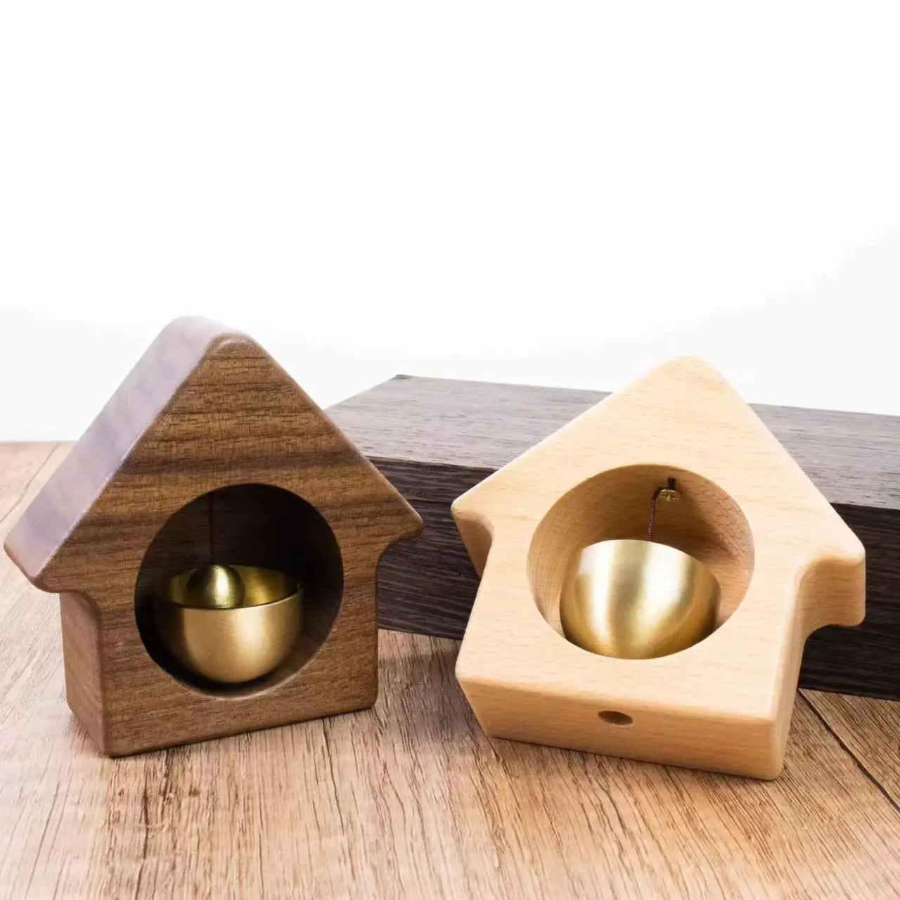 Handcrafted Magnetic Wooden House Doorbell Chime Entry Reminder Bell for Home Decor and Housewarming Gift
