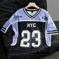 Oversized Silk Screen Printed 23 Football Jersey Mesh Streetwear Men's T-Shirts 100% Cotton Anti-UV Breathable