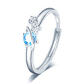 Happy Planet Star Openwork Silver Ring 925 Sterling Silver Open Finger Rings for Girls Fine Jewelry