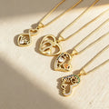 QIKU Wholesale Gold Plated Heart Pendant Necklace Copper Love Jewelry Gift for Mom Women Custom Jewelry