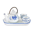 1:12 Dollhouse Miniature Mini Ceramic Teapot Tea Cup Tea Tray Kitchen Tableware Set