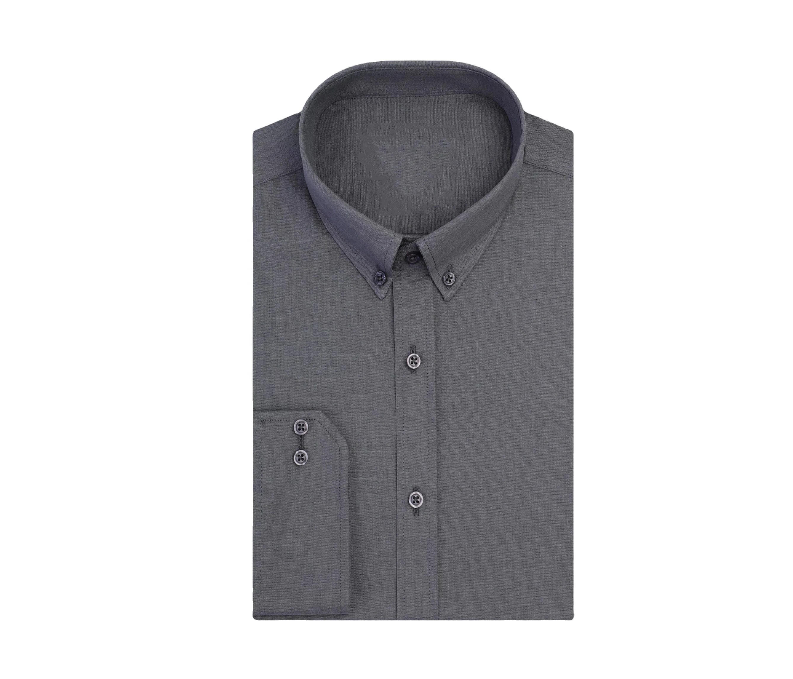 Breathable Men's Shirts Wholesale Custom Cotton Casual Shirt Stand-up Collar Long Sleeve Men Shirts