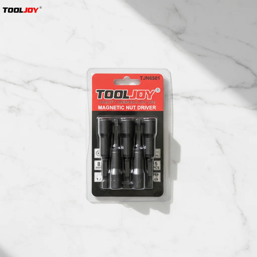 40ACR Steel 8pcs Magnetic Nut Driver Set 65mm Metric & Inch Socket Tools for Industrial Assembly & Heavy-Duty Fastening