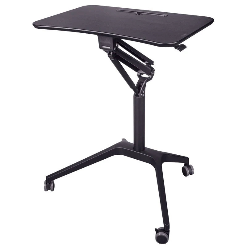 Height Adjustable Standing Laptop Desk Cart Rolling Couch Gas Spring Riser Table Mobile Sit Stand Desk With Lockable Wheels