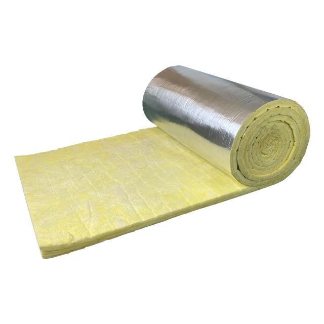 UET Glass Wool Rolls With Wall Insulation Material Fiberglass Glass Wool Blanket Roll With Aluminum Foil 50mm