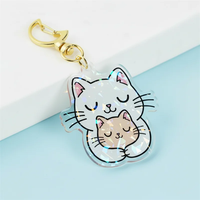 Customized Transparent Gradient Epoxy Keychain Acrylic Double-Sided Printing Custom Rainbow Keychain MegaBDM