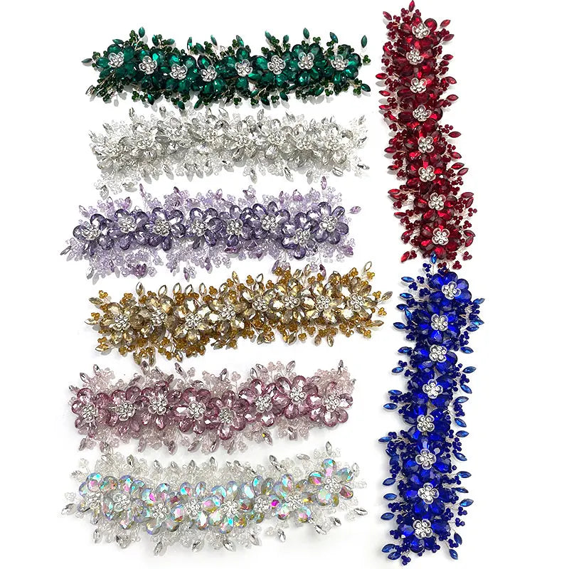 WHD-186 Keering Stone Work Patch Rhinestone Custom Appliques Sewing Accessories for Clothing Fashion Evening Dress MegaBDM