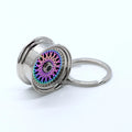 Rainbow Neo Chrome RS Wheel Keychain JDM Style Wheel Keyring for Car Enthusiasts