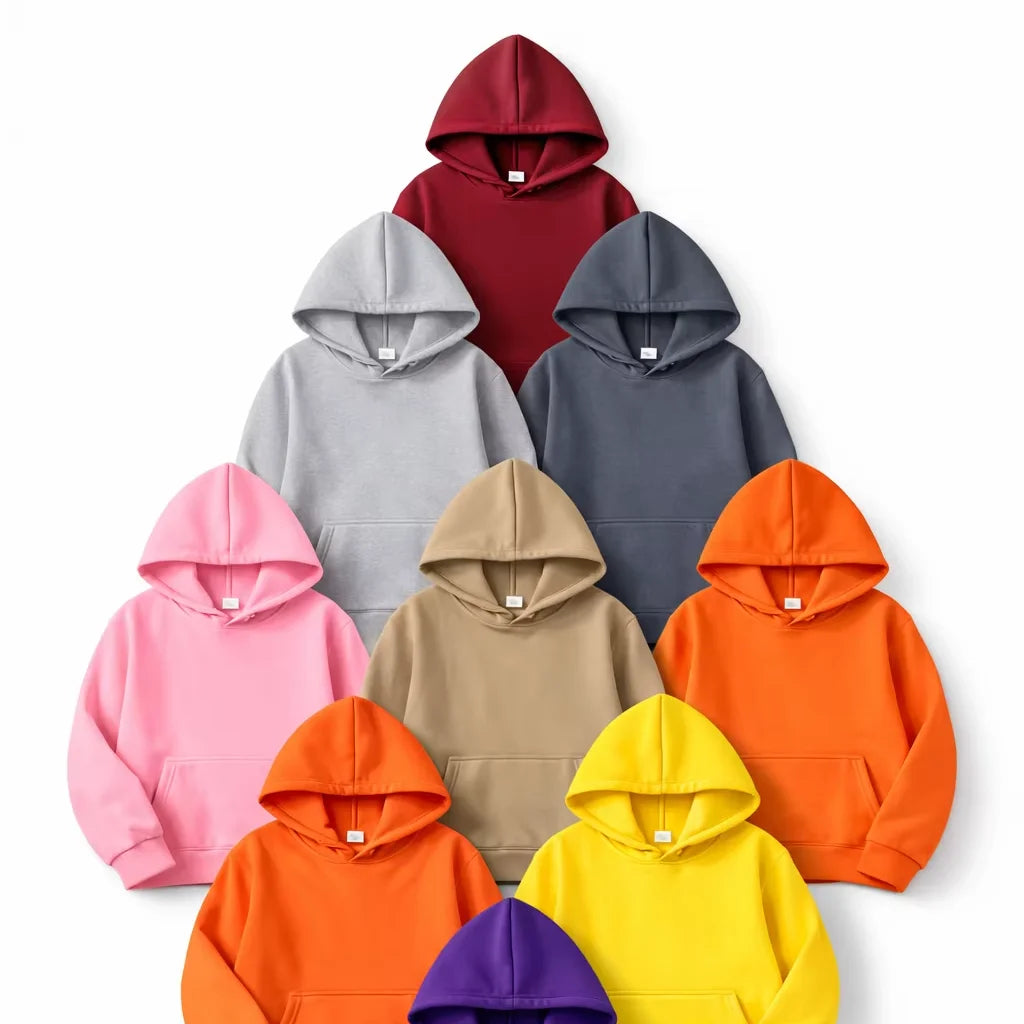 Bangladesh CN Factory Price Custom Logo Embroidery 220G Heavyweight Pullover Sweatshirt Loose Fit Casual Hooded Sweatshirts MegaBDM