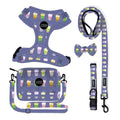 Air Tag Pet Collar Gold Chain Clasp Fashion Accessories Dog Harness Soft Luxury Polyester Padded Customizable Leash