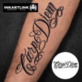 INKARTLINK Carpe Diem Tattoo Sticker Chicano Lettering Script Quote Herbal 15 Days Semi-permanent Body Art Arm Wholesale