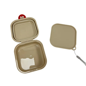 Portable Collapsible Pet Bowl Silicone Foldable Food Grade Travel Water Bowl with Lid and Lanyard for Dogs Cats Outdoor Camping