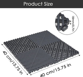 Interlocking Floor Tile PP Garage Floor Mats 40 X 40 cm Modular Anti-Scratch Drainage Mat for Garage Workshop Warehouse Wet