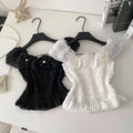 Summer SleevelessY2K Blouses Women Solid Beading Shirts Ladies Elegant Tops Clothes Women Wholesale