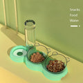 Pet Cat Bowl Automatic Feeder Water Dispenser Dog Cat Food Bowl With Drinking Raised Stand Double Dish Bowls Plastic for Cats