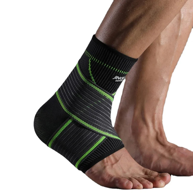 JINGBA Fast Delivery Ankle Brace Breathable Comfortable Adjustable Ankle Compression Wrap for Gym Exercise Training Women Men