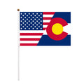 USA Colorado 150 Anniversary Handheld Flag 14x21cm Hand Flag American 250 Anniversary Flag Mini Independence Day Hand Flag MegaBDM