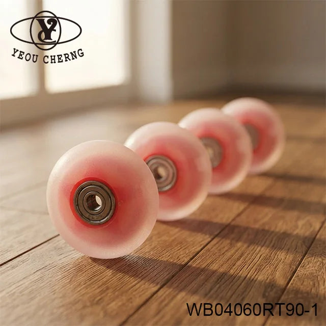 Heavy Duty 60x24mm PU Caster Wheel 90A Red Nylon Core for Business Luggage MegaBDM