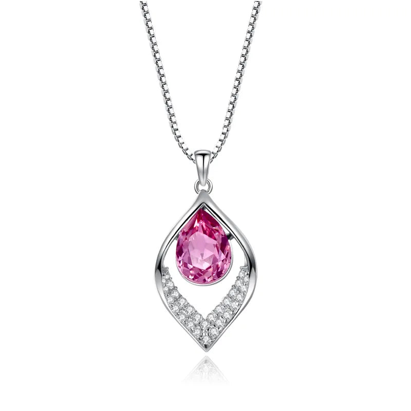 S925 Sterling Silver Trendy High-End Crystal Clavicle Pendant Womens   Jewelry Chain Necklace Chain for Women
