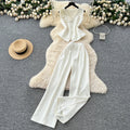 Summer Women's Elegant Sets V-Neck Sleeveless Top And High Waist 3D Set Ropa Wholesale