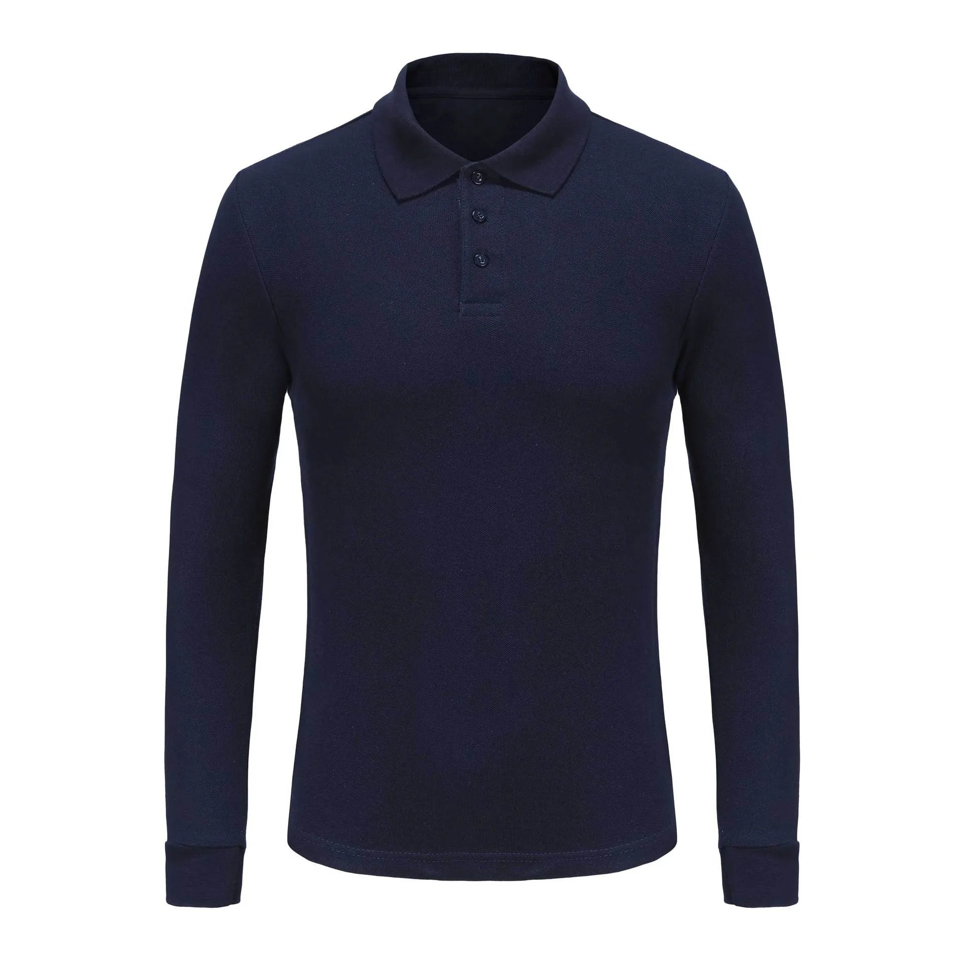 OEM Mens Polo Shirt Autumn Winter Long Sleeve Collared Casual Solid Trendy Handsome Stylish Comfortable Color Polo Shirt
