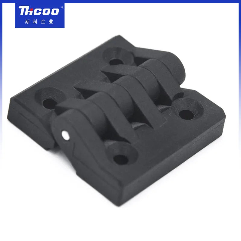 Plastic Material Door Cabinet Hinges Non Detachable Black Reinforced Butt 180 Degree Plastic Hinge