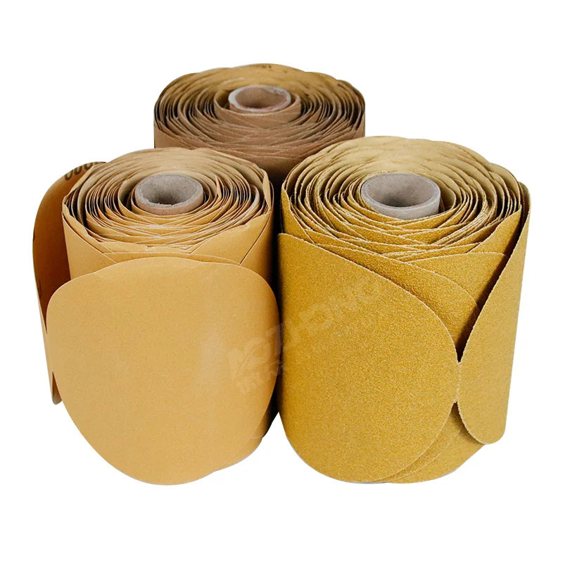 6" PSA Gold Sanding Disc Roll for Automotive180 Grit PSA Aluminum Oxide Abrasive Discs Sand Paper with Adhesive Back