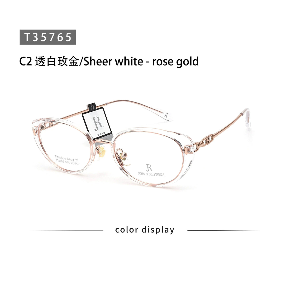 Sleek Cat-Eye Eyeglasses Acetate & Titanium Alloy Frames with IP Plating MegaBDM