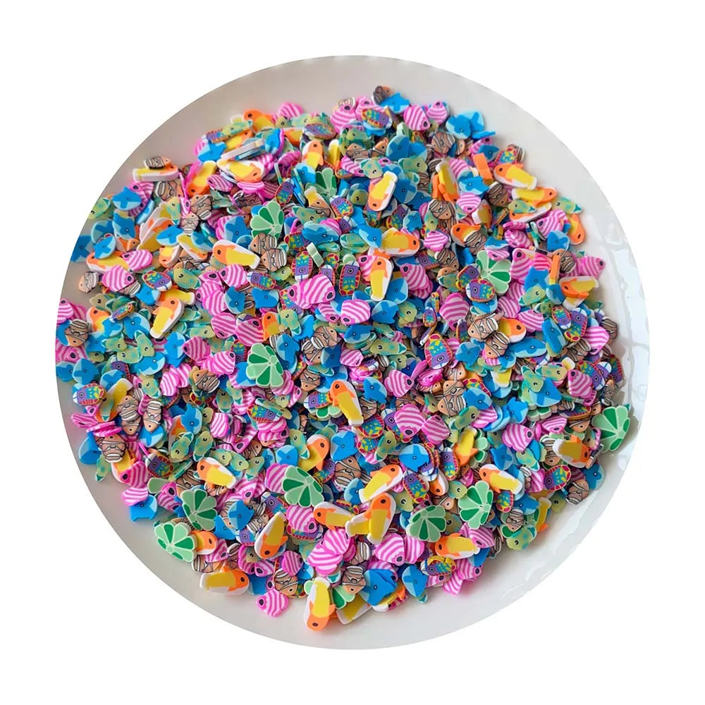 Summer Sprinkles Polymer Clay Slices Sea Ocean Marine Themed  Fish Sprinkle Flakes Slice for Nail Arts Slime Supplies DIY