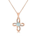 2022 New 925 Sterling Silver Natural Gemstone Blue Topaz Knot Pendant Charm Necklace Jewelry for Women Destiny Jewellery